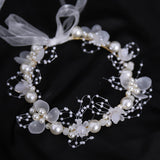 Pearl Flower Headband Bridal headdress Wedding Crown Fashion The wreath bracelet Band Tiaras Crystal Headpiece Hair Jewelrys