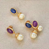 Statement Fashion Metallic Resin Pearl Drop Earrings For Women Personality New Brincos Baroque Style