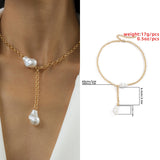 Mtcytea Vintage Smooth Cuban Chains Necklaces Women Gothic Round Pearl Pendant Necklace Girl Chokers Fashion Accessories Jewellery New