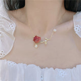 Elegant French Flower Necklaces for Women Clavicle Chain Necklace Pendant Jewelry