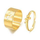 Mtcytea New Flame Butterfly Rings Set For Women Men Couple Rings Set Gold Silver Color Open Rings Trend Party Jewelry Gif