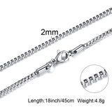 Box Chains Necklaces Delicate Square Links Stainless Steel Chains 2mm 4.5mm Necklace For Men Women 18 To 24 Inch