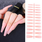 24Pcs Matte Long Ballerina False Nails Tips Colorful Coffin Full Cover Fake Nails With Glue Nail Art Decor Manicure Extension