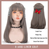 Lolita White Gold Highlight Pink Synthetic Big Wave Wig With Air Bangs Women's Cosplay Natural Heat Resistant Wig.