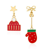 New Trendy Christmas Women's Earrings Cute Elk Santa Claus Xmas Tree Snowman Bell Earrings Girl New Year Jewelry Christmas Gifts