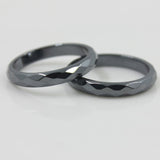 Fashion Grade AAA Quality 4 mm Width Faceted Hematite Rings (1 Piece)  HR1001