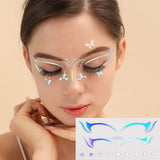 3 Pairs laser Face Sticker Glitter Tattoo Sticker Art Sticker Waterproof Temporary Tattoo Face Lace Makeup Sticker Eye Decal