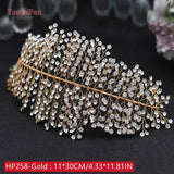 Mtcytea HP434 Silver Bridal Headband Wedding Hair Accessories Rhinestone Pearls Bridal Headpiece Hair Ornament Women Headdress