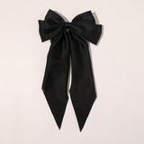New Large Satin Bow Hairclip Girls Trendy Hairpin Women Chiffon Long Ribbon Ponytail Clip Barrettes Oversized Hair Accessories