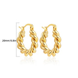 New Fashion Rope Woven Twist Metal Hoop Earrings for Woman Gold Color Large Round Circle Chunky Earring Femme  rend