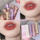 Mtcytea Iced Tea Mirror Lip Glaze Watery Lip Gloss Waterproof Lasting Transparent Jelly Liquid Lipstick Womon Beauty Makeup Lip Cosmetic