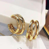 Retro Alloy Metal Round Hoop Earrings for Women Fashion Gold Color Silver Color Bohemian Jewelry Earrings Party Gift