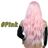 Long straight hair wig synthetic pink bangs Cosplay wig ladies synthetic bangs wig