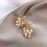 Pineapple Pearl earrings French Retro High-quality Earrings Net Red Temperament Female New Wave Earrings Prevent Allergy
