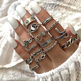 Fashion Ring Sets For Women Vintage Punk Gothic Finger Jewelry Fine Jewelry Wholesale