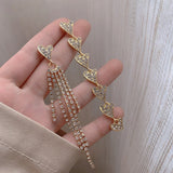 Alloy Earrings for Women Fashion Long retro Tassel Jewelry Pearl Earrings Jewelry accessories