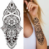 1pc Animal Lion Women Waterproof Temporary Tattoos Fake Stickers Arm Sun Art Black Cross Jesus 3D Praying Fashion Decoration