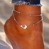 Trendy Simple Silver Color Sparkling Chain Anklet Bracelet Bohemian Foot Beach Anklets for Women Fashion Barefoot Chain Jewelry