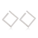 Retro Minimalist Square Earrings Irregular Stud Earrings New Exaggerated Cold Wind Fashion Earring for Women Opening Accessories