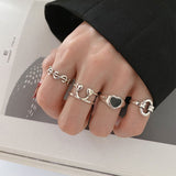 XIYANIKE Silver Color  Korea Heart-Shaped Love Peach Dollar Smiley Ring Female Hot Index Finger Tail Ring Fashion Trend