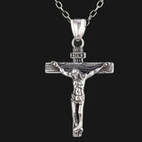 Mtcytea   Paragraph Fashion Necklace Cross Pendant Necklace Jesus Men's Stainless Steel Chains Christian Jewelry Gifts