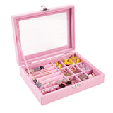 Hot Sales Fashion Portable Velvet Jewelry Ring Jewelry Display Organizer Box Tray Holder Earring Jewelry Storage Case Showcase