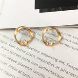 Simple atmospheric small pearl earring female gentle personality joker eardrop fashion ladies earrings Geometric delicate earrin