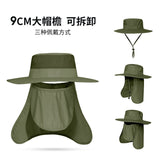 New Sun Protection Fishing Hat Summer Breathable Mesh Camping Hiking Caps Anti-UV Sun Hat Mountaineering Caps Men's Panama Hat