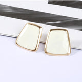 Mtcytea 5Colors Black/White Enamel Korean Stud Earrings For Women  Fashion Jewlery Simple Female Earring Oorbellen Aretes De Mujer