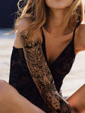 Large Arm Sleeve Tattoo Tiger Skull Owl Waterproof Temporary Tatto Sticker Fox Lion Body Art Full Fake Tatoo Women Men