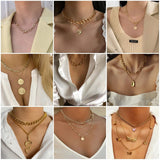 DAXI Trendy Gold Color Chain Necklaces For Women Punk Collar Boho Chokers Necklaces For Women Jewelry Aesthetic Thick Necklace