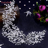 YouLaPan HP282 Wedding Headband Alloy Flower Leaf Hair Tiara Rhinestone Headpiece Bridal Headwear Hair Accessories Head Jewelry