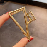 Fashion Gold Silver Hollow Geometric Hair Clips Metal Hair Claw Cross Hairclip Headband Hairpin Hair Crab Women Hair Accessories