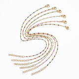 Enamel Anklet Stainless Steel Gold Color 23cm(9") long For Birthday Party And New Year Gifts , 1 Piece