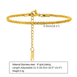 Mtcytea Chic Gypsophila Chain Anklet for Women, New in Gold Color Stainless Steel Shiny Twisted Link Chain with Stamp Adjustable Anklets