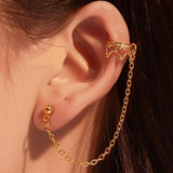 Crown U-shaped Ear Clips Hollow Butterfly Etro Earrings For Women Pendientes Mujer Long Earrings Piercing Ear Cuffs Clip