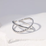 1 Trendy Stainless Steel Rings for Women Flower Heart Adjustable Finger Ring Fashion Party Jewelry Geometric Aesthetic Open Ring