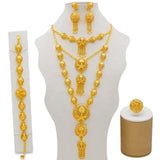 Jewelry Sets Gold Necklace & Earring Set For Women African France Wedding Party 24K Jewelery Ethiopia Bridal Gifts