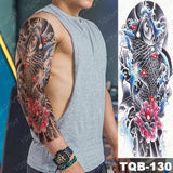 Large Size Waterproof Temporary Tattoo Stickers Prajna Demon Koi Dragon Flash Tatoo Man Body Art Transferable Fake Sleeve Tatto