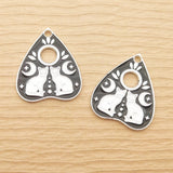 10pcs 21x21mm Enamel Sun Moon Cat Ghost Charm for Jewelry Making Earring Pendant Necklace Bracelet Accessories Diy White Plated