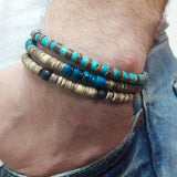 Mtcytea Mens surfer bracelet Mens beaded bracelet Mens stacking bracelets Mens boho bracelets Bracelet Hematite Bracelet
