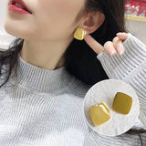 New Fashion Colorful Enamel Square Glaze Stud Ear Studs for Women Beautiful Simple Geometric Earrings Trend Jewelry  Boho