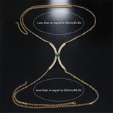 Mtcytea New Fashion Green Gem Chest Bracket Bras Chain Body Jewelry For Women Rhinestone Body Chain Bra Harness Lingerie Festival Gift