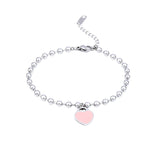 charms heart bracelet for women bangles beads femme gifts for women female stainless steel jewelry bracelet friendship bracelet