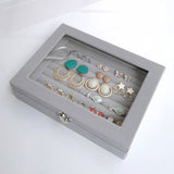 Hot Sales Fashion Portable Velvet Jewelry Ring Jewelry Display Organizer Box Tray Holder Earring Jewelry Storage Case Showcase