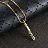 Fashion Men's Necklace Rectangle Pendant Necklace Fashion Simple Cross Chain Lover Gift Free Shipping