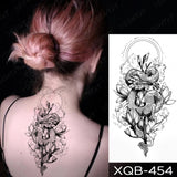 Waterproof Temporary Tattoo Sticker Black Dragon Snake Peony Rose Totem Flash Tatto Women Men Dark Sexy Waist Arm Fake Tattoos