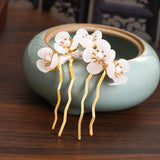 Vintage Hairpin Forks Hair Jewelry For Women Handmade U-shaped Pearl Flower Hair Stick Bride Wedding Hair Accessories Jewelry