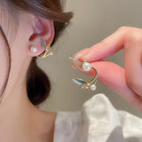 New Fashion Trend Unique Design Elegant Delicate Double Hoop Shell Earrings Ladies High Jewelry Banquet Party Gift Wholesale