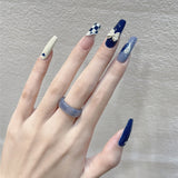 false nails with designs acrylic for nail Imitation Pearl Lace Bowknot press on nails Charming Pre Design fake nails with glue